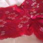 NWT Victoria&acirc;��s Secret Embroidered Red Pink  Shortie Panty Large Floral Lace Rare
