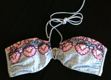 VICTORIA&acirc;��S SECRET Beach Soft Bikini Swim Top Large Floral Purples Fleur Geo