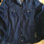 NWT Abercrombie & Fitch Polka Dot Sheer Airy Long Sleeve Button-up Shirt M Blue
