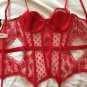 NWT Victoria&acirc;��s Secret Designer Collection Cutout Bustier Thong Set RED 32C S