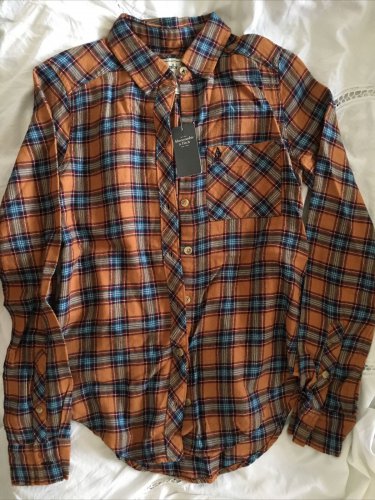 NWT ABERCROMBIE & FITCH A&F Multicolor Button Down Shirt XXS