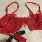 Victoria's Secret Designer Collection Couture Bra 34B Chantilly Lace Red