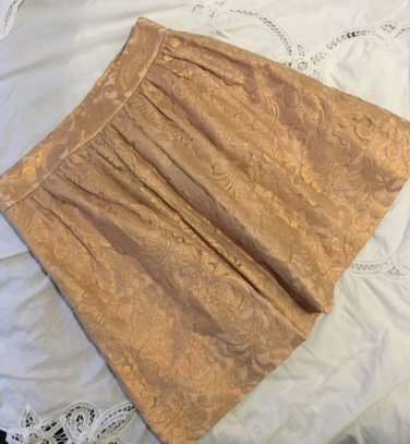 NWT Banana Republic BR Monogram Collection Full Metallic Skirt 6 Gold