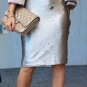 NWT Banana Republic Champagne Black Full Two Way Sequin Pencil skirt 0 $158+