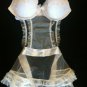 Victoria's Secret Sexy Padded Push Up Embellished Daisy Apron Babydoll White 36B