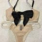 NWT Victoria's Secret Unlined Luxe Embellished Satin Bow Bra Tanga set 34D M