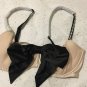 NWT Victoria's Secret Unlined Luxe Embellished Satin Bow Bra Tanga set 34D M