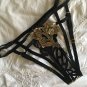 NWT Victoria's Secret Very Sexy Cutout String Bikini Floral Gold Embroidered L