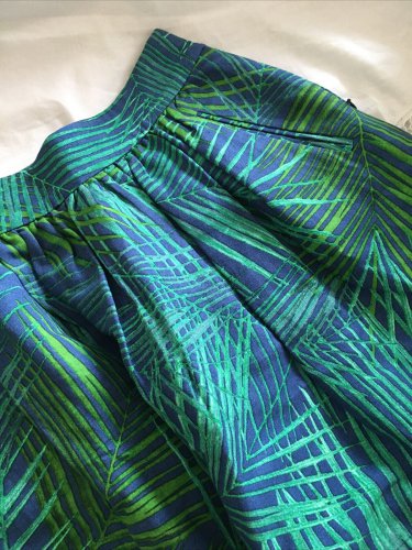 NWT Banana Republic Linen Fern Print Mini Skirt Safari Blue Green Size 4