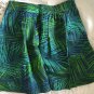 NWT Banana Republic Linen Fern Print Mini Skirt Safari Blue Green Size 4