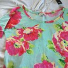 Abercrombie & Fitch Soft Spring Floral Boat Neck Relaxed Fit Shirt Large