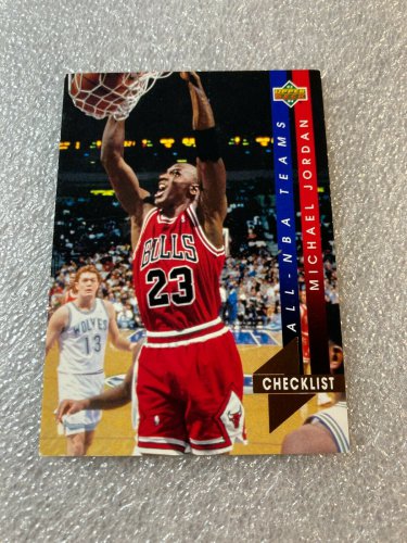 MICHAEL JORDAN 1993-94 UPPER DECK ALL-NBA TEAM CHECKLIST #AN15 BULLS~L-13