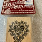 Personal Stamp Exchange Heart Wood Mounted Rubber Stamp S-44*