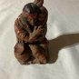 Native American Vintage Wood Indian Mother with Baby Figure 3.5" x 2.25" *