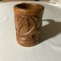 Hawaii Vintage Handcrafted MONKEY POD Wood Large MUG Island Ocean Scene *