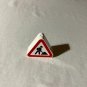 Lego Duplo  Brick Triangle Road Sign with Construction Worker & Train Sign L-51