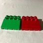 LEGO DUPLO 2 Lot: RED & Green 4x4 SLOPED ROOF w/ Awning Block 31170 L-50