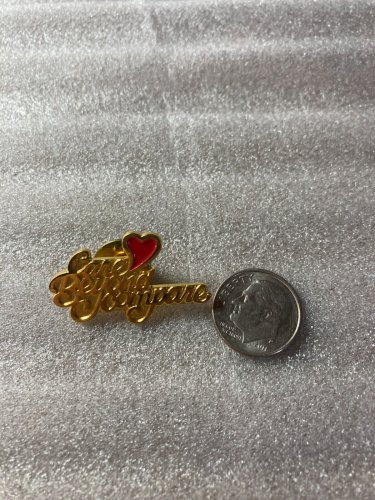 Care Beyond Compare Lapel Pin Gold-Colored with Red Heart Nurses Medical P-136 *