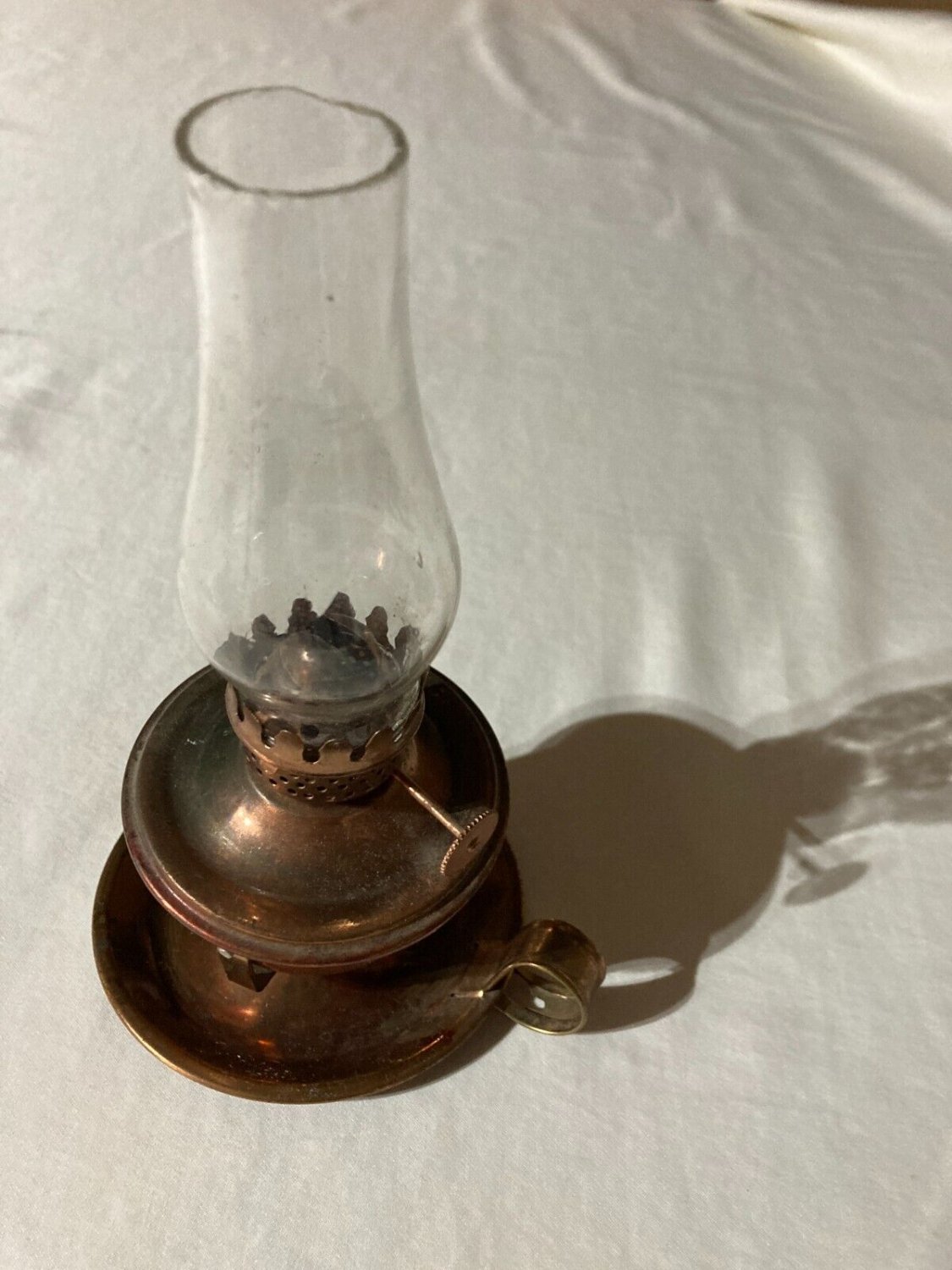 VINTAGE METAL SWIVEL KEROSENE OIL LAMP WICK WITH CHIMNEY