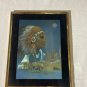 M Caroselli Signed Native American Indian Chief Foil Art 8x10 Framed