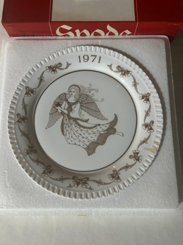 Copeland Spode Christmas Plate Angel Ding Dong RARE w Collector Box COA NIB 1971
