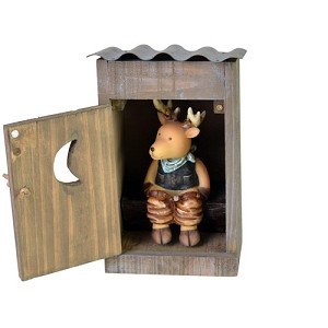 Deer in an Outhouse Polyresin