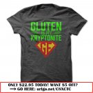 gluten is my kryptonite parody gluten-free celiac t shirt