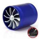 Free shipping F1-Z Universal Air Intake Dual Turbonat or Turbo Fuel Saver Fan - Blue