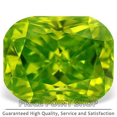 0.29 ctw, 4.18 x 3.31 mm, Lime Color, VVS1 Clarity, Cushion Cut Natural Diamonds