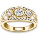 0.63 ctw 14k YG Natural I-J Color, VS - SI Clarity, Accent Diamonds Engagement Rings