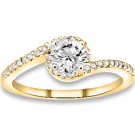 0.66 ctw 14k YG Natural I-J Color, VS - SI Clarity, Accent Diamonds Engagement Rings