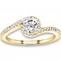 0.66 ctw 14k YG Natural I-J Color, VS - SI Clarity, Accent Diamonds Engagement Rings