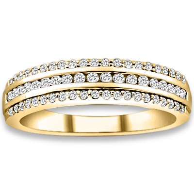 0.40 ctw 14k Yellow Gold I-J Color VS-SI Clarity Natural Round Diamonds Wedding Bands