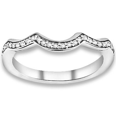 0.16 ctw 14k White Gold I-J Color VS-SI Clarity Natural Round Diamond Wedding Bands