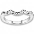 0.16 ctw 14k White Gold I-J Color VS-SI Clarity Natural Round Diamond Wedding Bands