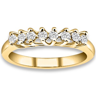 0.24 ctw 14k Yellow Gold H-I Color SI2-SI3 Clarity Natural Round Diamond Wedding Bands