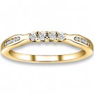 0.20 ctw 14k Yellow Gold H-I Color SI2-SI3 Clarity Natural Round Diamond Wedding Bands