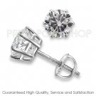 White Gold Basket Screw Post G - H Color I1 Clarity Round Brilliant Diamonds Studs Earrings