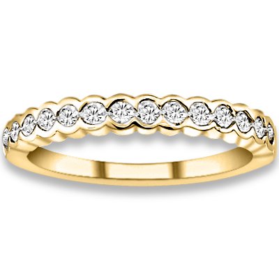 0.38 ctw 14k Yellow Gold G-H Color I1 Clarity Natural Round Diamonds Wedding Bands