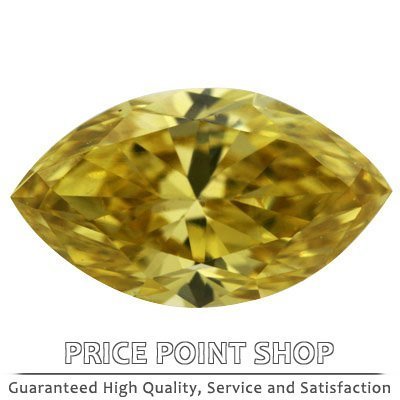 0.26 ctw, 5.81 x 3.39 mm, Canary Yellow, VVS1 Clarity, Marquise Cut Real Diamonds