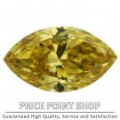 0.26 ctw, 5.81 x 3.39 mm, Canary Yellow, VVS1 Clarity, Marquise Cut Real Diamonds