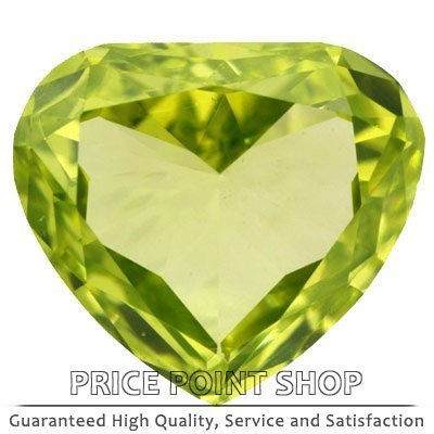0.18 ctw, 4.37 x 3.85 mm, Lime Yellow, VVS1 Clarity, Heart Shape Loose Diamonds