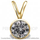 0.75 ctw Yellow Gold Bezel Setting G-H Color I-1 Clarity Certified Solitaire Diamond Pendants