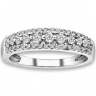 0.43 ctw 14k White Gold G-H Color I1 Clarity Natural Round Diamonds Wedding Bands
