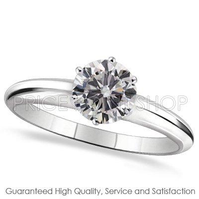 14k White Gold 0.75 ctw I - J Color VS - SI Clarity Certified Solitaire Diamonds Engagement Rings