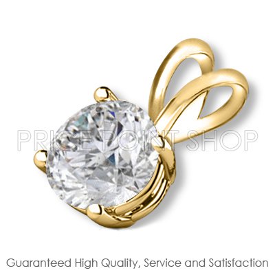 0.50 ctw 14k Solid Yellow Gold Basket H-I Color SI Clarity Certified Solitaire Diamonds Pendants
