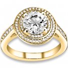 0.87 ctw 14k YG Natural G-H Color, I1 Clarity, Accent Diamonds Engagement Rings
