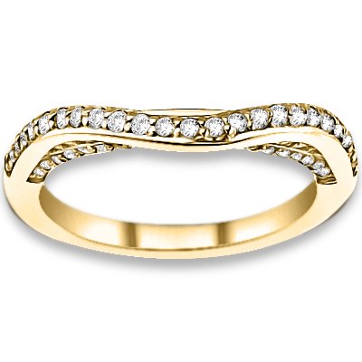 0.33 ctw 14k Yellow Gold I-J Color VS-SI Clarity Natural Round Diamonds Wedding Bands