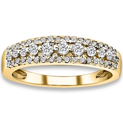 0.43 ctw 14k Yellow Gold I-J Color VS-SI Clarity Natural Round Diamonds Wedding Bands