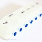 TABLET PILL REMINDER  BOX 7 DAY DAILY  WITH EASY OPEN PUSH BUTTON  POP UP LIDS